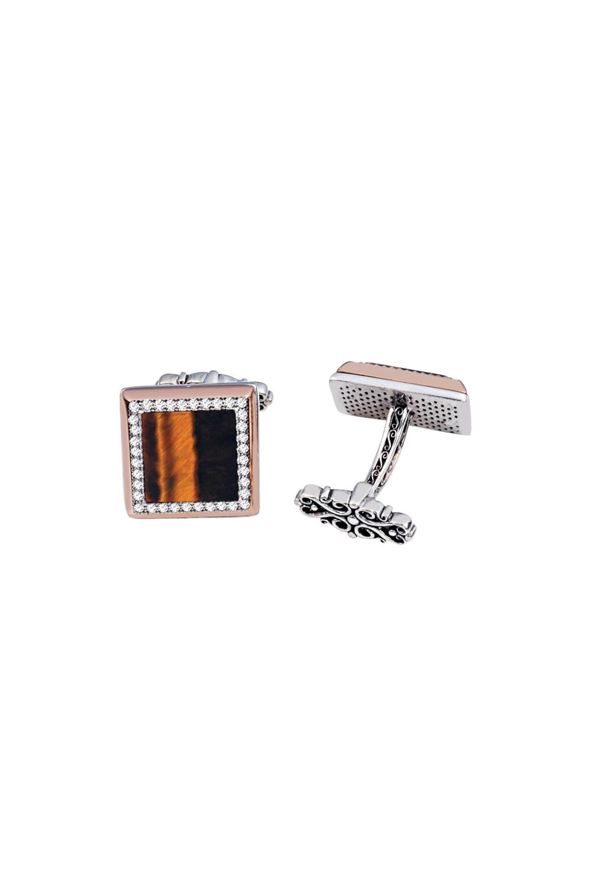 925 Sterling Silver Cufflink,Tiger Eye Men Cufflink,Fine popular Gemstone Cufflink For Men,Simple Gemstone Cufflink