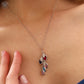 Initial Necklace with Birthstone in 925 Sterling Silver for Women 5 stones and letters