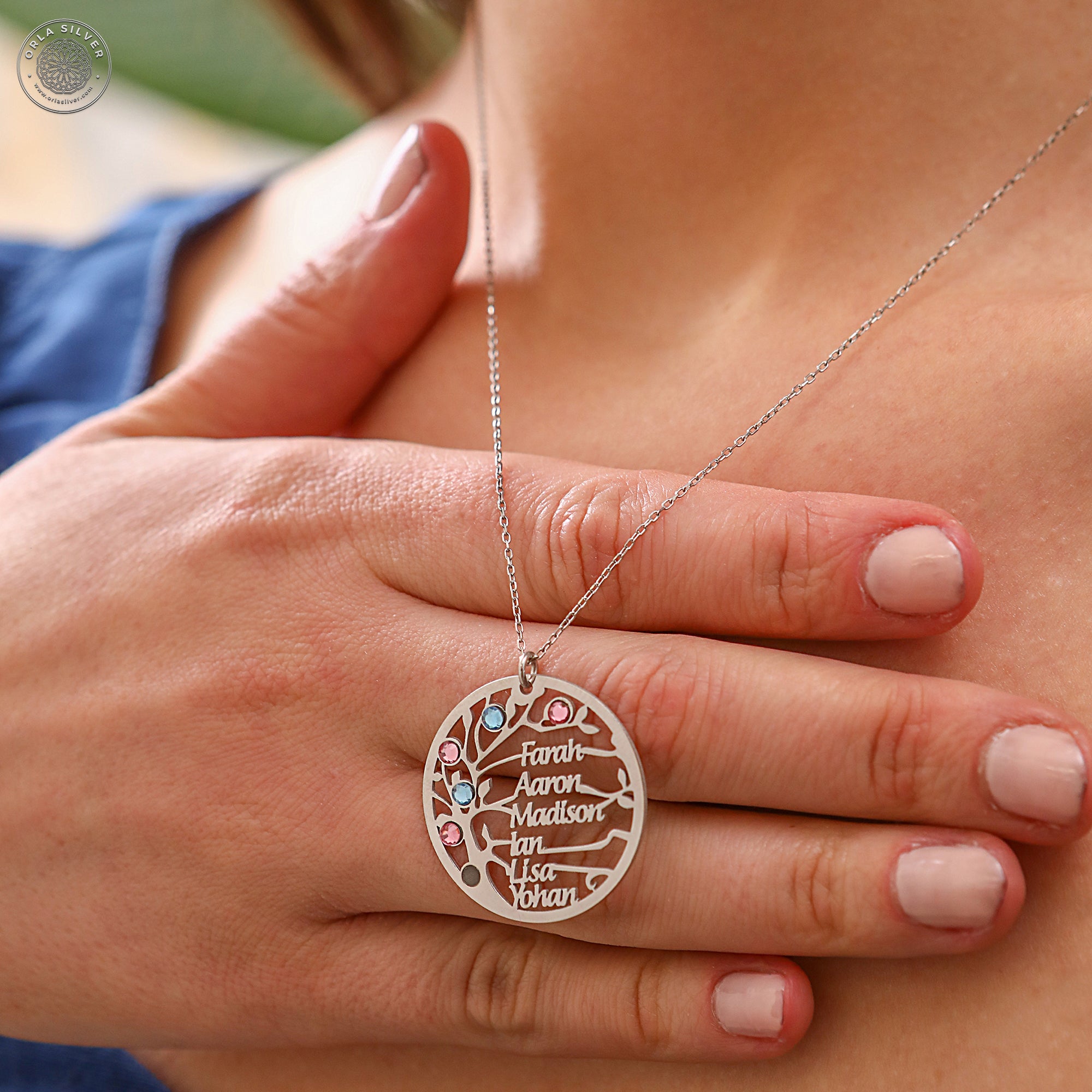 Stainless Steel) Birthstone Circle Pendant in Rose Gold | Arva.co