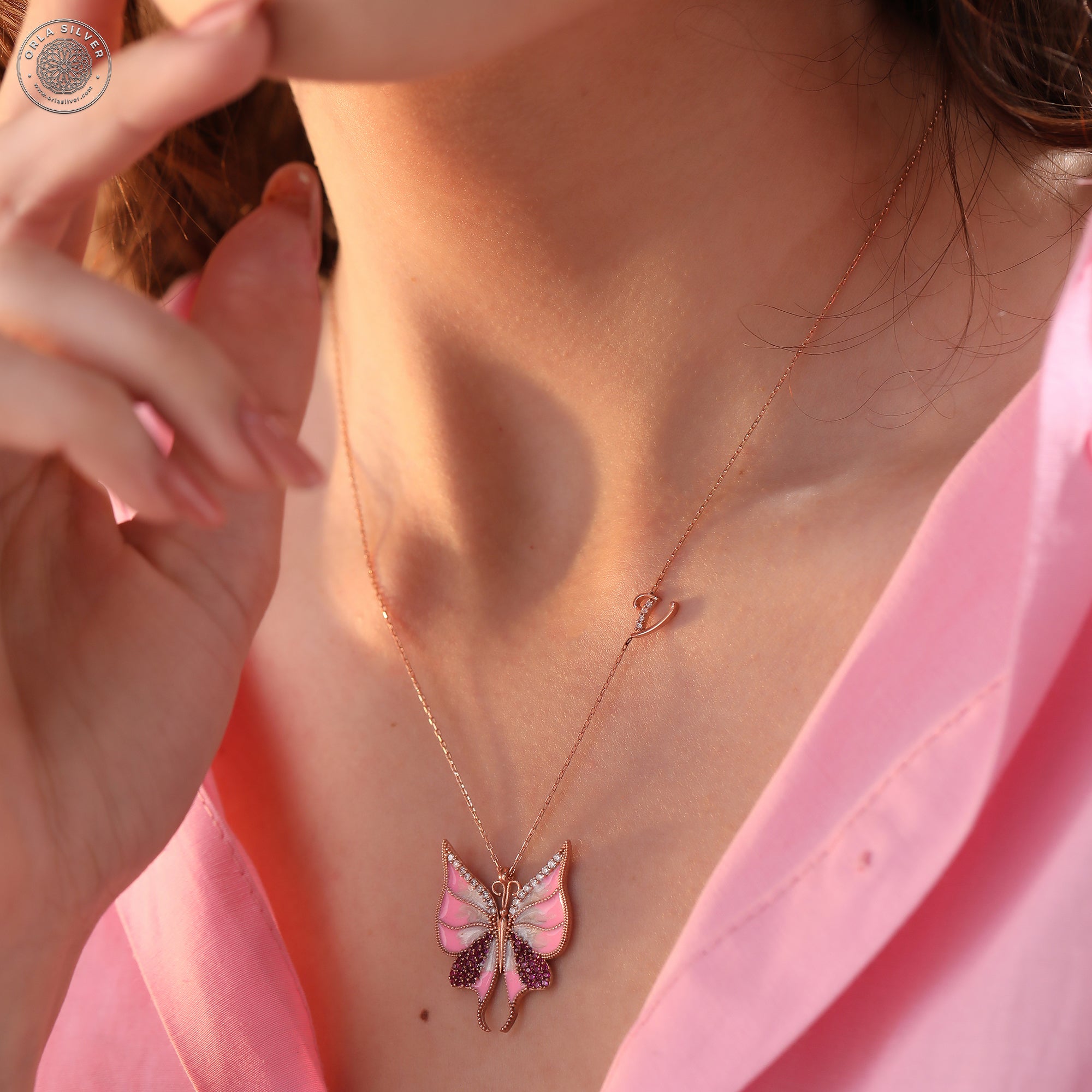 Sterling Silver Butterfly And Initial Necklace By Completely Charmed |  notonthehighstreet.com