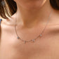 Personalized Silver Zircon Letter Name Necklace for Women with silver-gold-rose color options