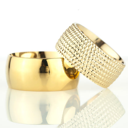 10-MM Gold 925 silver wedding ring sets orlasilver