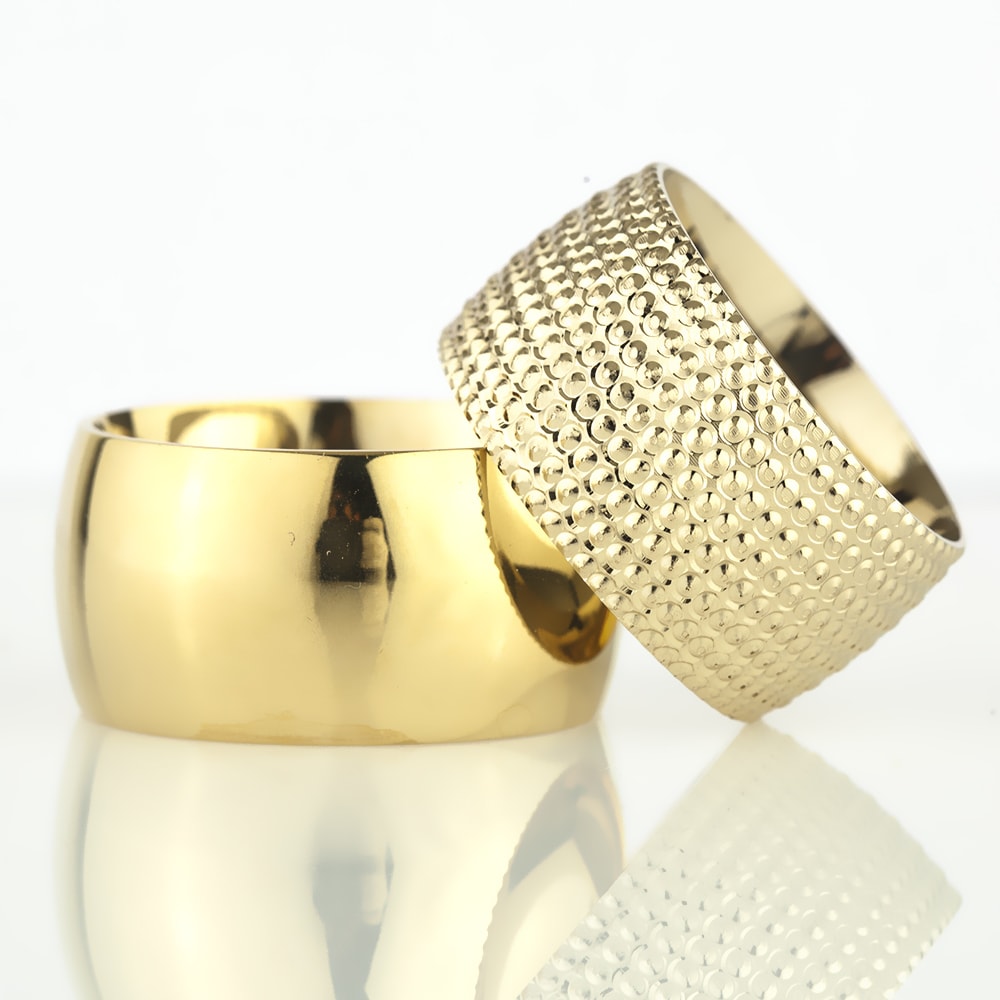 12-MM Gold 925 silver wedding ring sets orlasilver