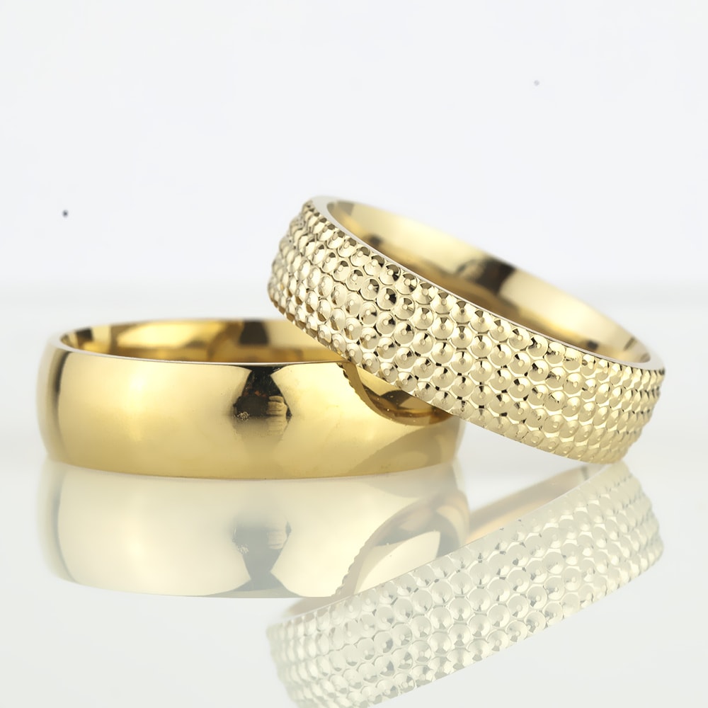6-MM Gold 925 silver wedding ring sets orlasilver