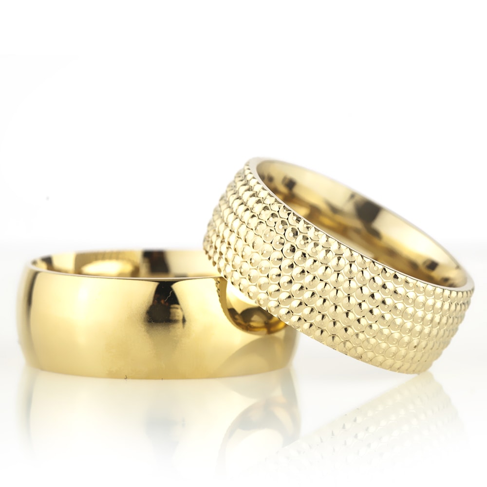8-MM Gold 925 silver wedding ring sets orlasilver