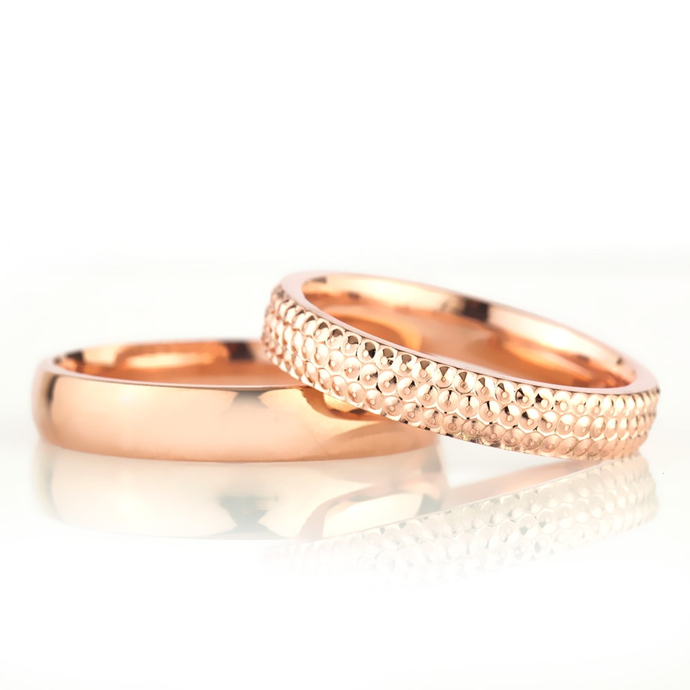 4-MM Rose 925 silver wedding ring sets orlasilver