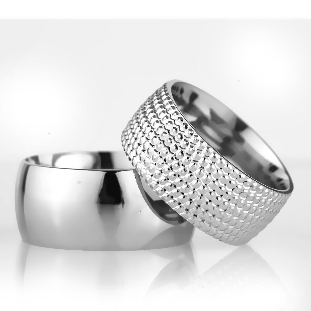 10-MM Silver 925 silver wedding ring sets orlasilver