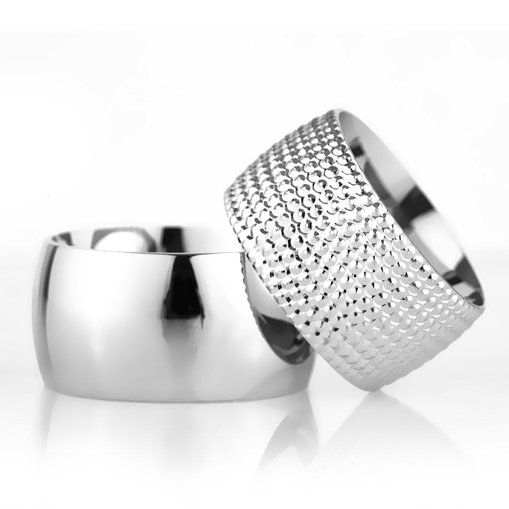 12-MM Silver 925 silver wedding ring sets orlasilver