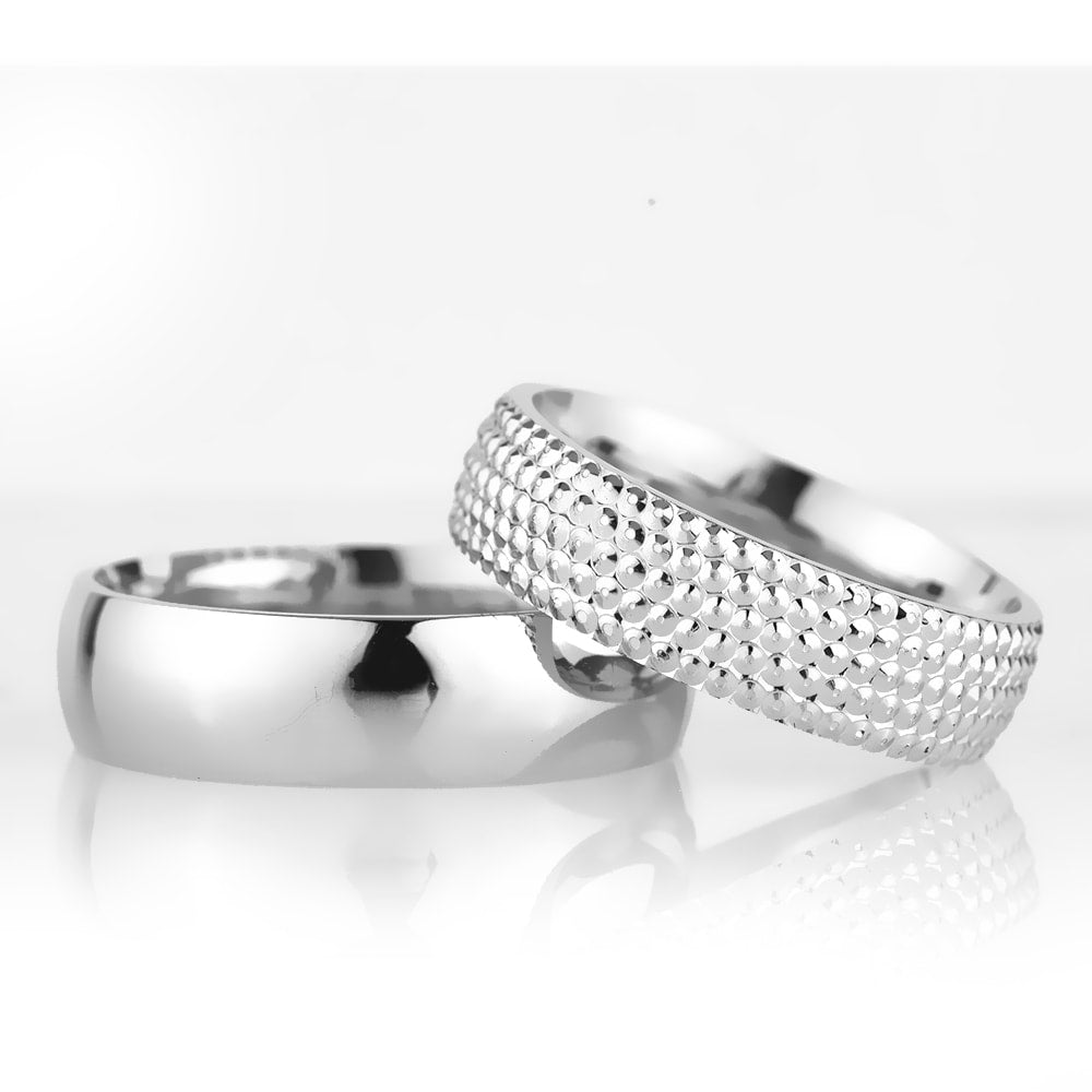 6-MM Silver 925 silver wedding ring sets orlasilver