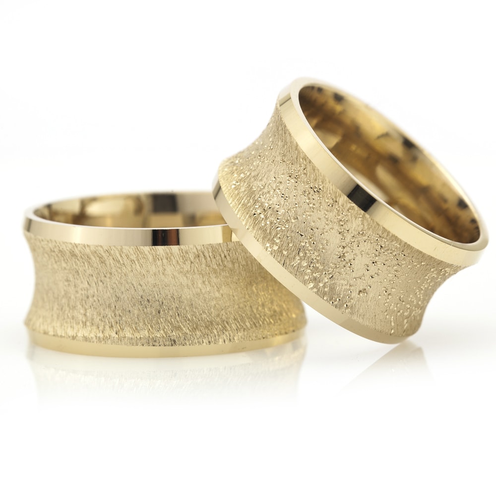 10-MM Gold 925 sterling silver wedding ring sets orlasilver