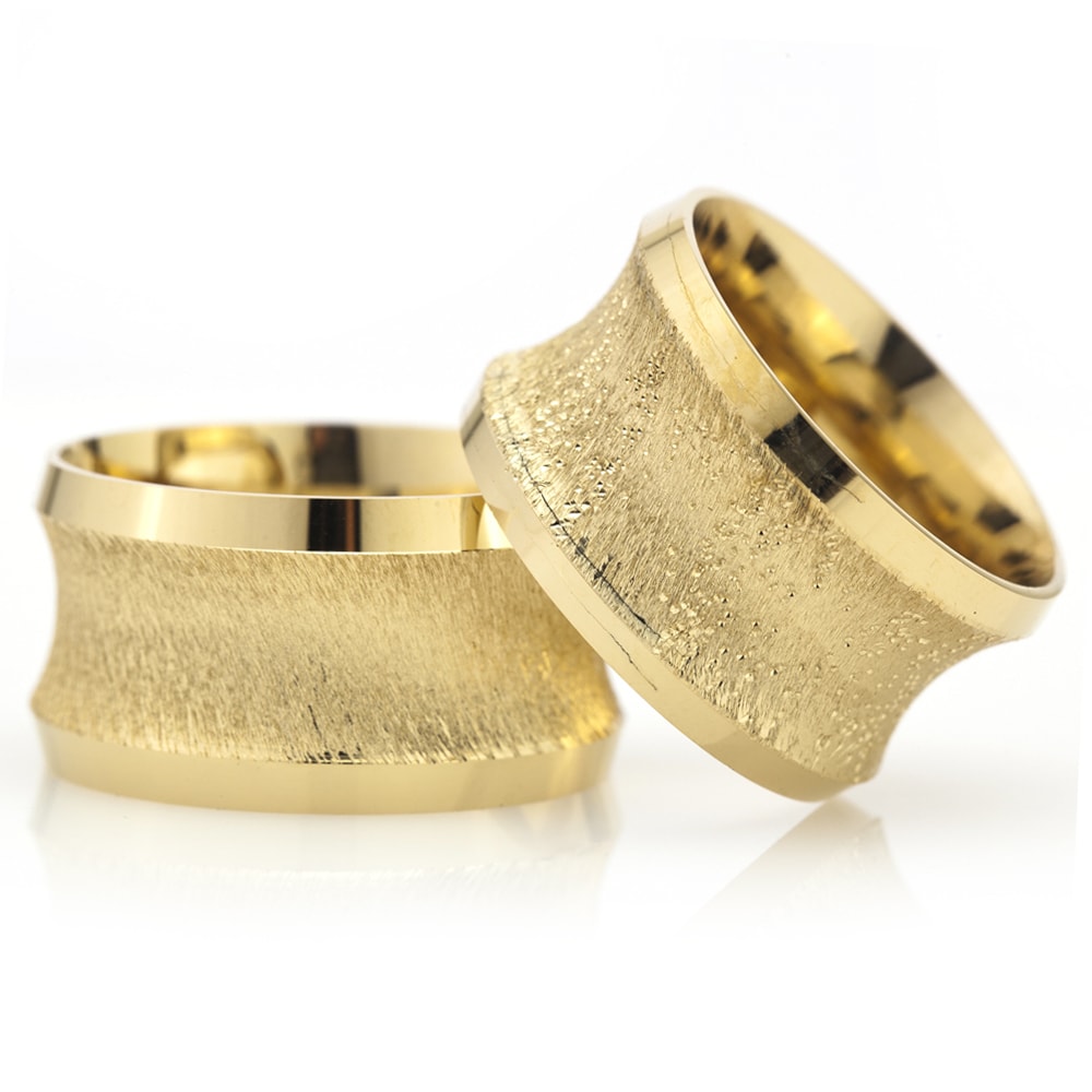 12-MM Gold 925 sterling silver wedding ring sets orlasilver