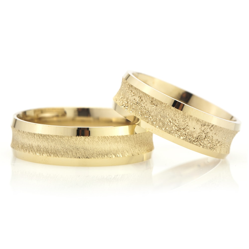 6-MM Gold 925 sterling silver wedding ring sets orlasilver