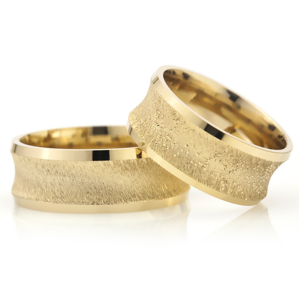 8-MM Gold 925 sterling silver wedding ring sets orlasilver