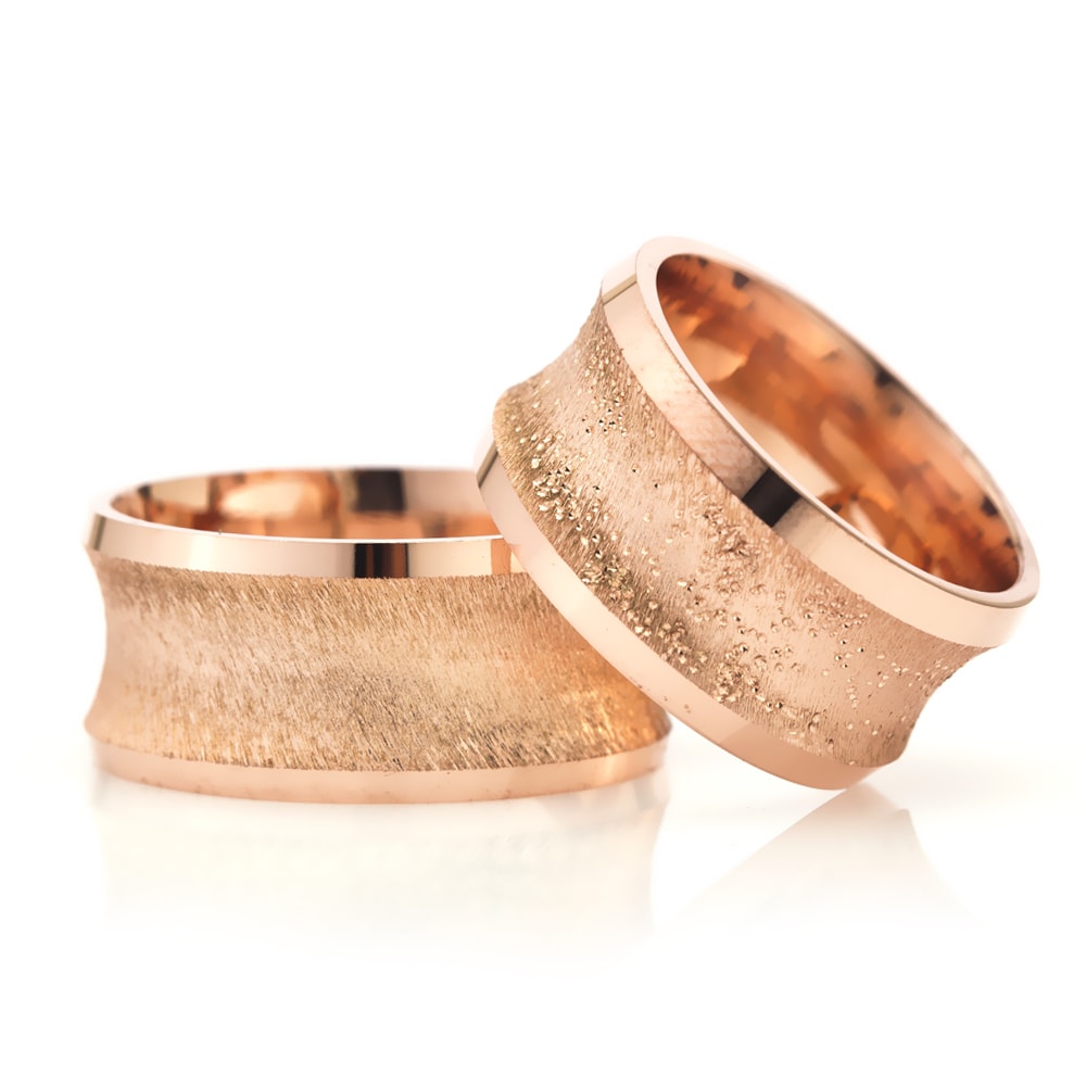 10-MM Rose 925 sterling silver wedding ring sets orlasilver