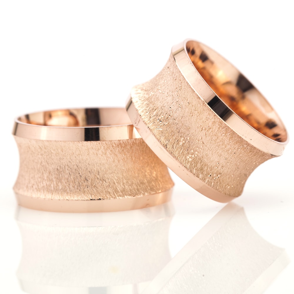 12-MM Rose 925 sterling silver wedding ring sets orlasilver