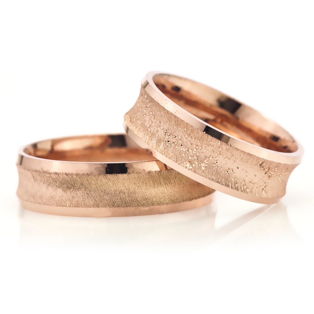 6-MM Rose 925 sterling silver wedding ring sets orlasilver