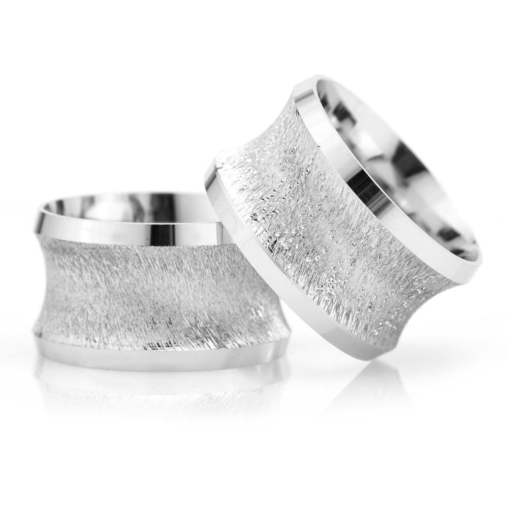 12-MM Silver 925 sterling silver wedding ring sets orlasilver