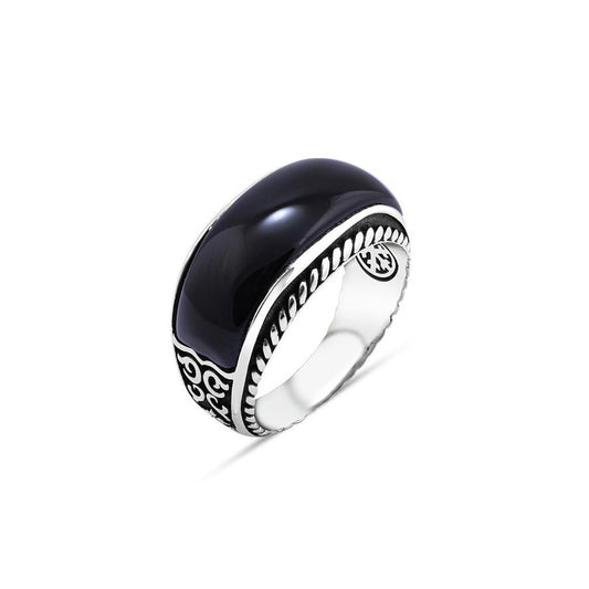 Men's Rings Silver Onyx