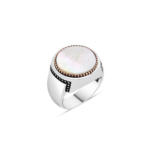 Sterling Mother Of Pearl Silver Ring