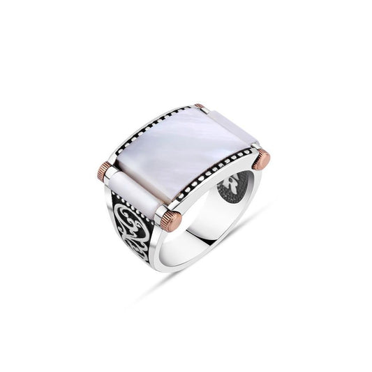 Mother Of Pearl Stone Rings For Men