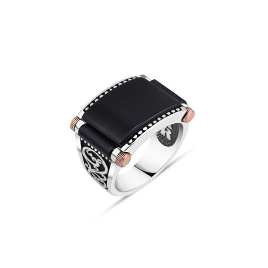 Onyx Silver Gemstone Ring