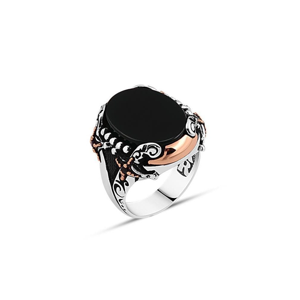 OrlaSilver Sterling Silver Black Onyx Rings - Bold and Elegant