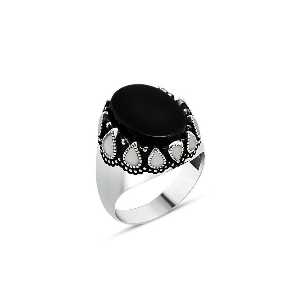 OrlaSilver Sterling Silver Black Onyx Rings - Bold and Elegant