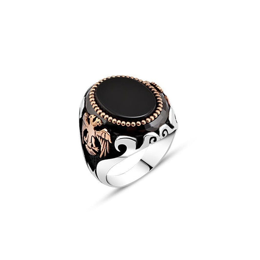 Seljuk Karata Onyx Silver Ring For Men