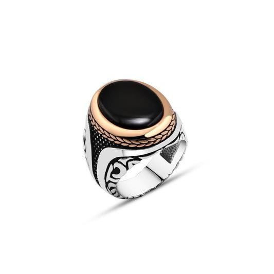 Onyx Stone Real Silver Ring