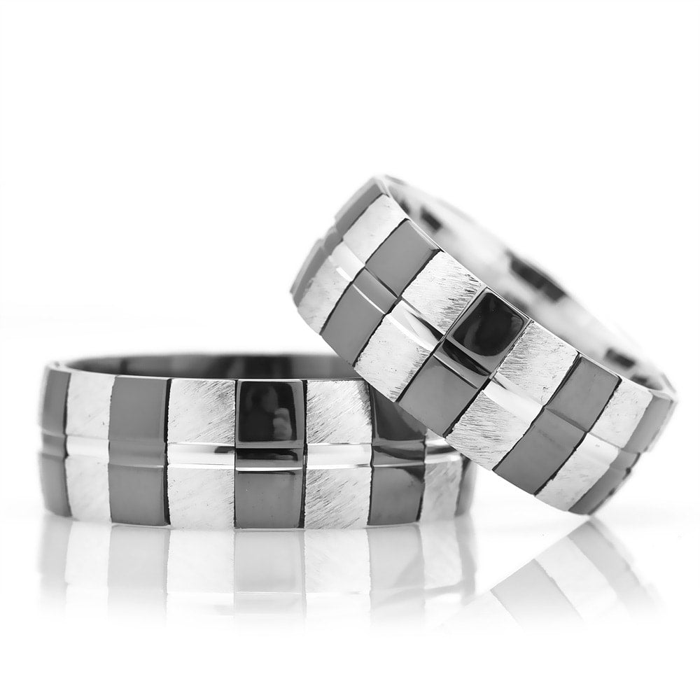 black and silver wedding rings for men orlasilver