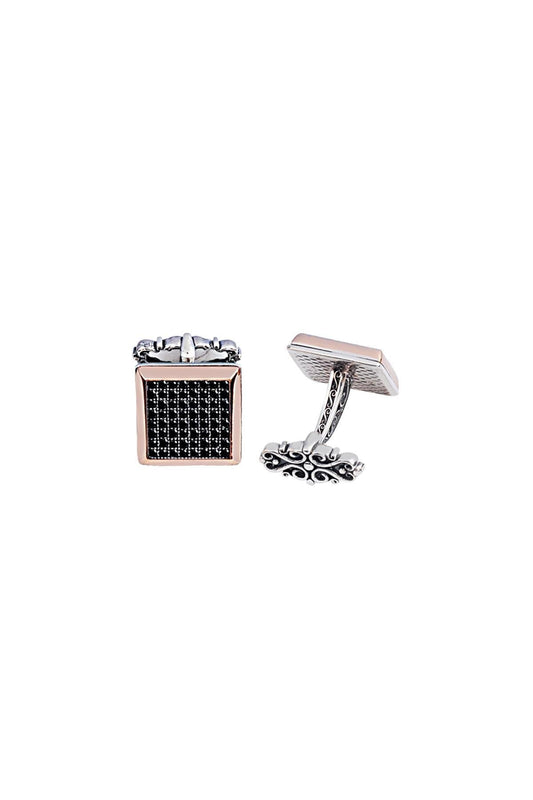  black zircon cufflinks for groom orlasilver