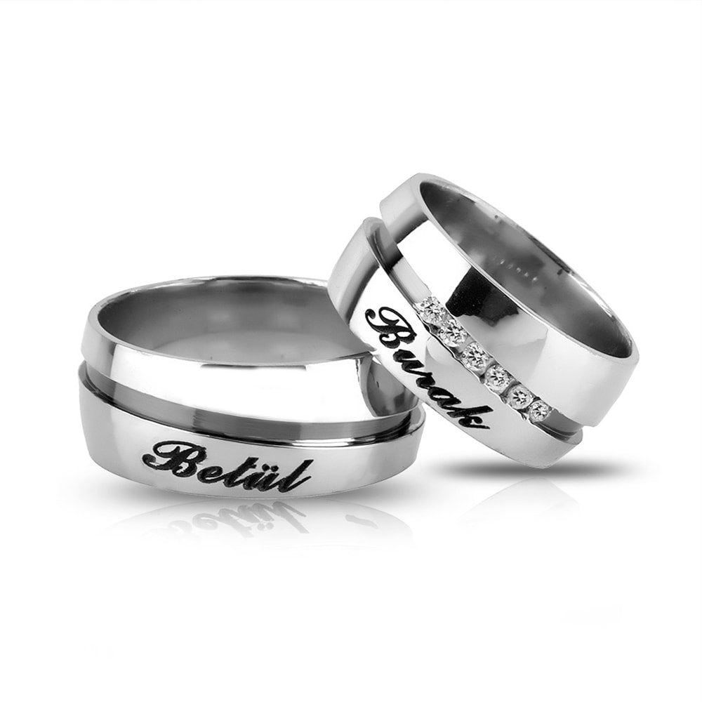 classic design name silver double wedding ring orlasilver
