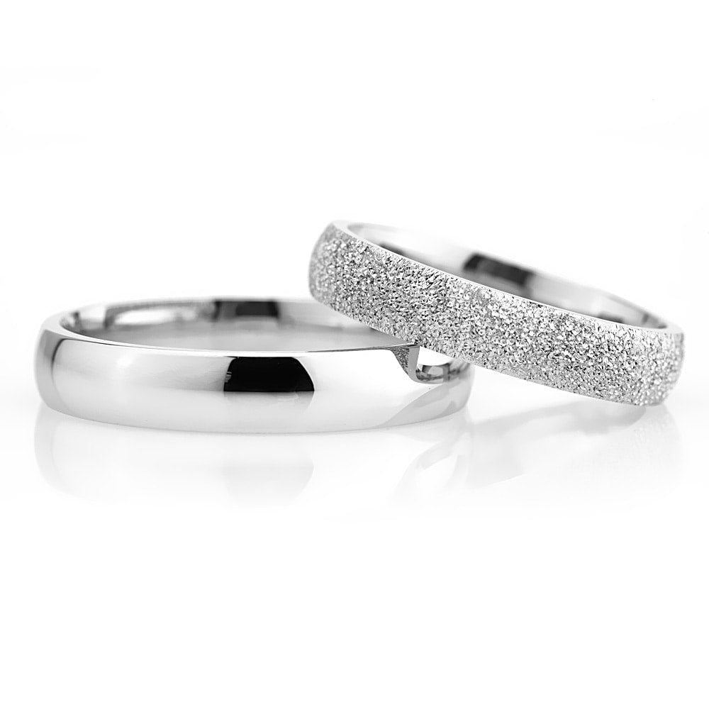 4-MM Silver classic wedding silver rings for couples orlasilver