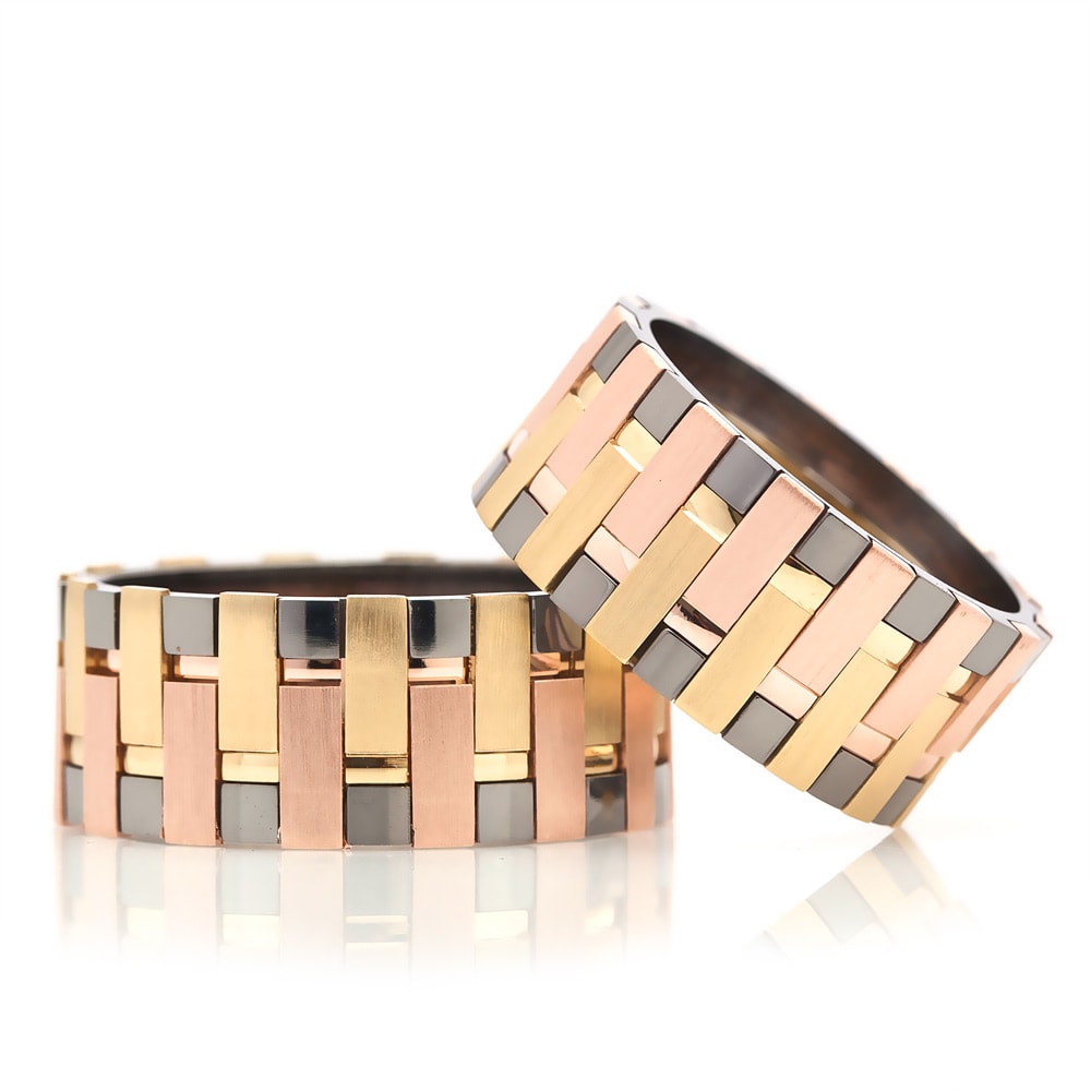 color striped design wedding ring orlasilver