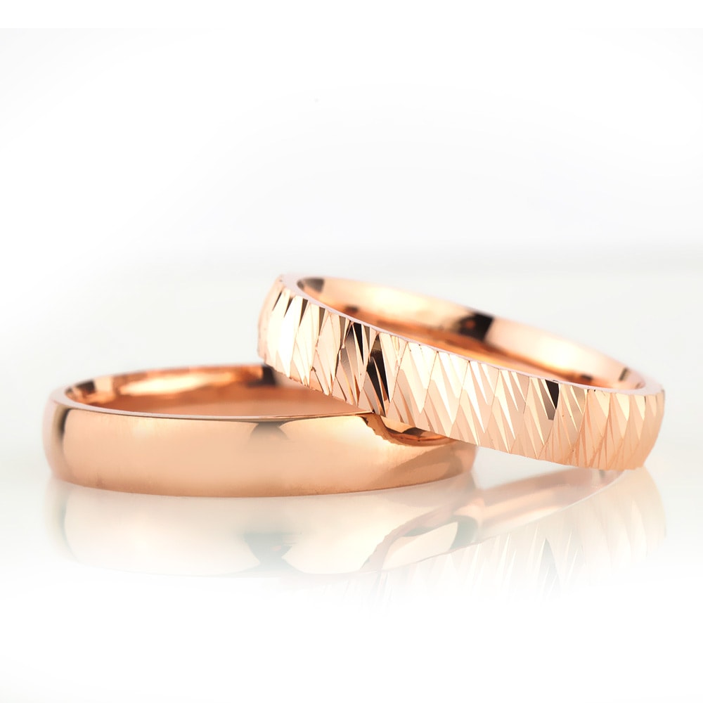 4-MM Rose convex 925 silver wedding ring sets orlasilver