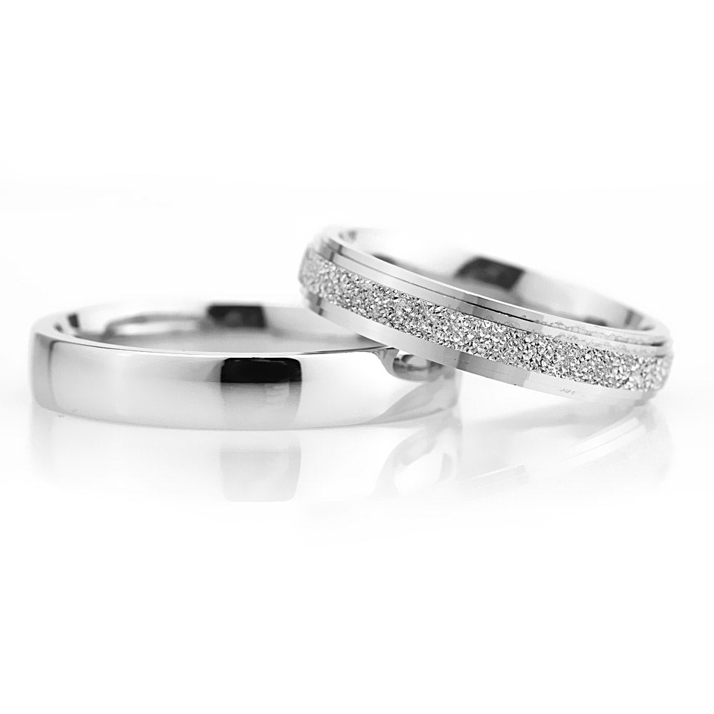 4-MM Silver convex couple wedding rings silver orlasilver