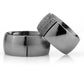 10-MM Black convex silver wedding ring sets orlasilver