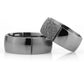 8-MM Black convex silver wedding ring sets orlasilver
