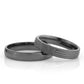 4-MM Black convex silver wedding ring sets for him and her orlasilver