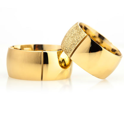 10-MM Gold convex silver wedding ring sets orlasilver