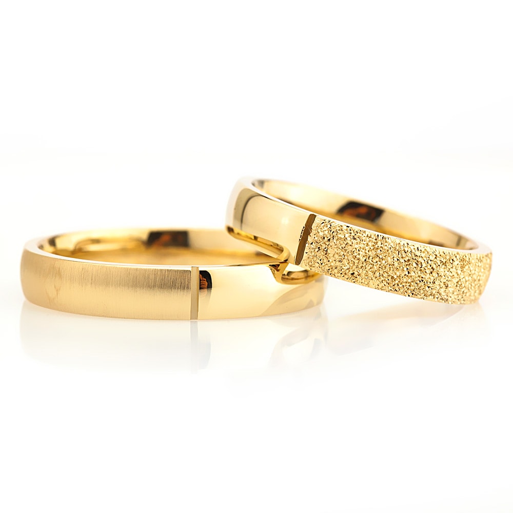 4-MM Gold convex silver wedding ring sets orlasilver