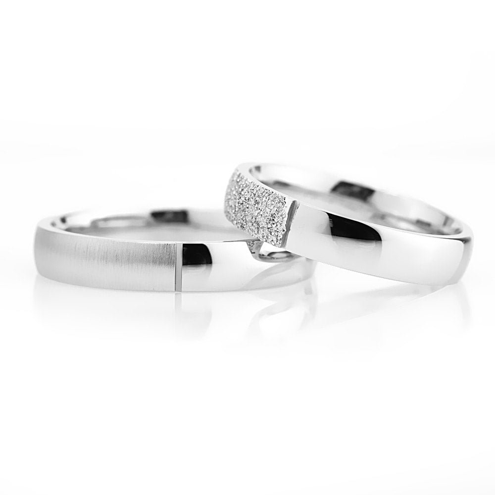 4-MM Silver convex silver wedding ring sets orlasilver