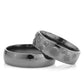 6-MM Black convex sterling silver wedding ring sets orlasilver