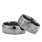8-MM Black convex sterling silver wedding ring sets orlasilver