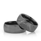 8-MM Black convex sterling silver wedding ring sets for him and her orlasilver