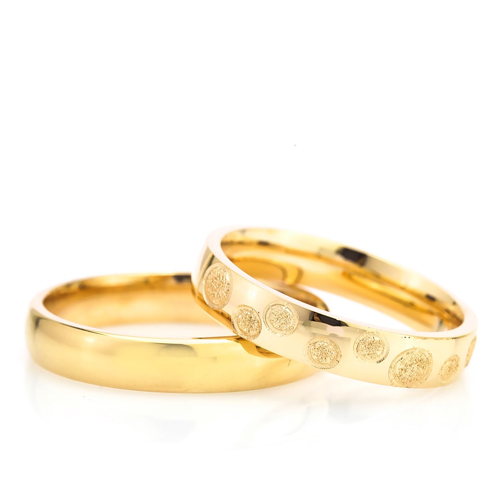 4-MM Gold convex sterling silver wedding ring sets orlasilver