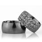 10-MM Black convex sterling silver women's wedding ring sets orlasilver