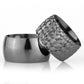 12-MM Black convex sterling silver women's wedding ring sets orlasilver