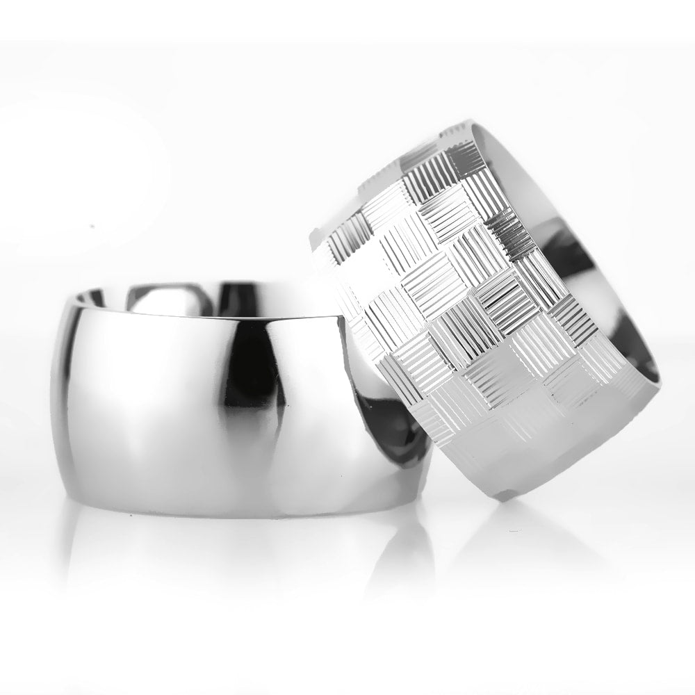 12-MM Silver couple wedding silver rings  orlasilver