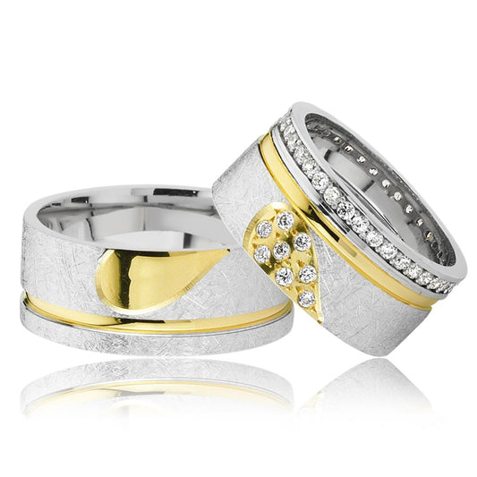 cute wedding rings with matching heart motive orlasilver